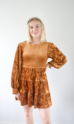 Rust Velvet Mini Dress