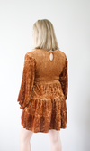 Rust Velvet Mini Dress