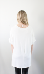 White Dolman Sleeve Oversized Tunic