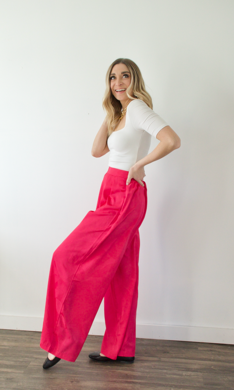 Fuschia Woven Trousers