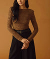 brown woven lace bodysuit