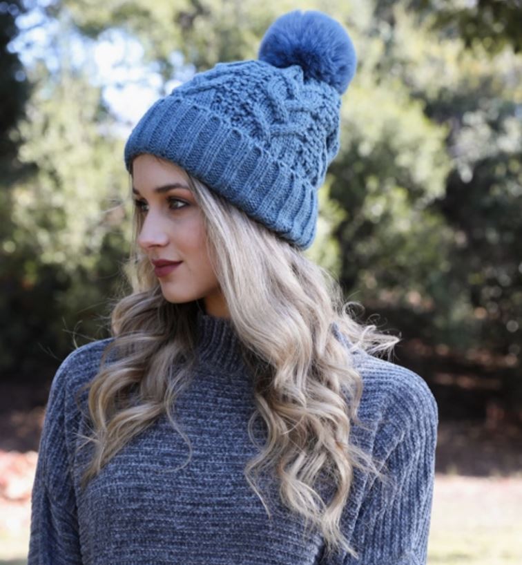 winter resort cable knit beanie