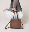 betsy braided crossbody + satchel - brown