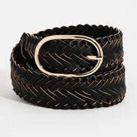 braided oval buckle belt