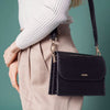 crocodile embossed crossbody - taupe