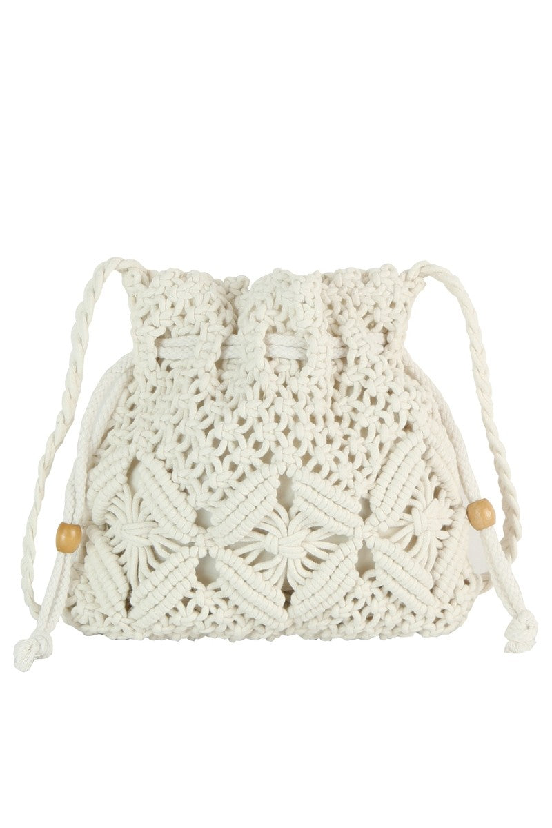 crochet braid drawstring bag