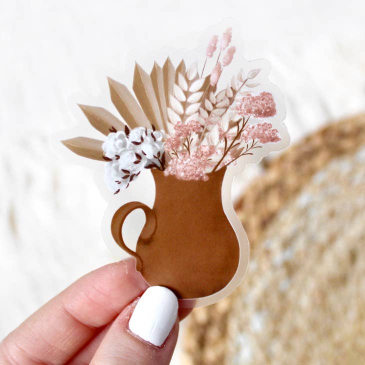 clay pitcher bouquet sticker