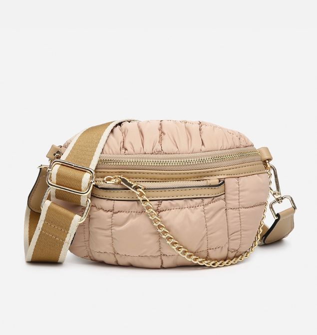 mabel quilted nylon belt bag