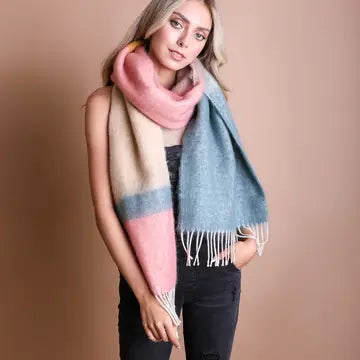 color block super soft scarf