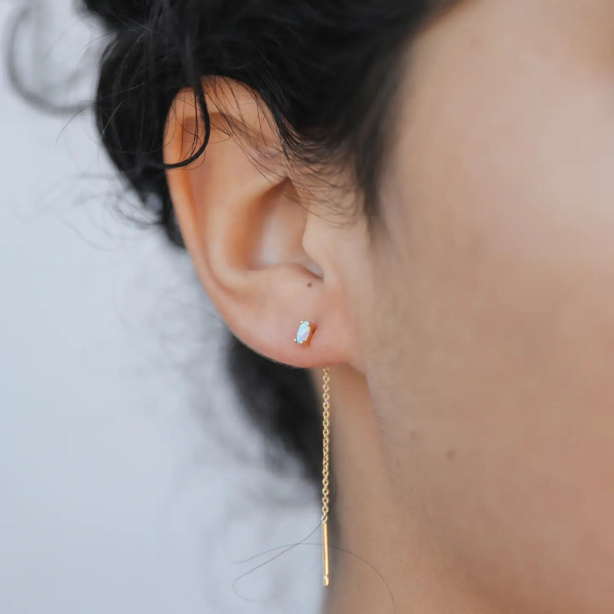 studded threader earrings