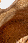 rose painted jute tote bag